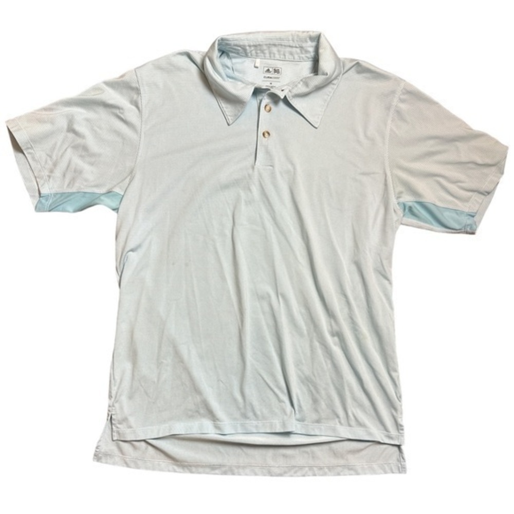 Adidas Mens Light Blue Climacool Short Sleeve Golf Shirt Size M